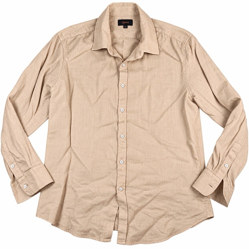 Quince Women's XXL 100% European Linen Long Sleeve Button Down Shirt Driftwood